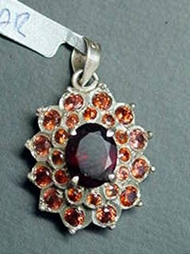 Garnet Flower Pendant